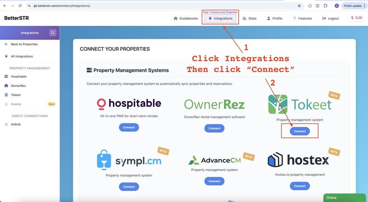 Connecting Tokeet Guidebook